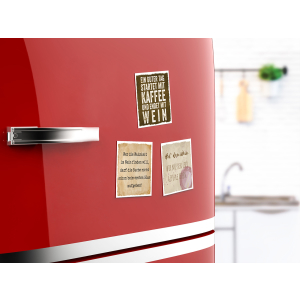 Interluxe Magnet 3er Set Bei uns Zuhause 95x70mm Motivierende Kühlschrankmagnete als Geschenk für Freunde, Familie und Kollegen