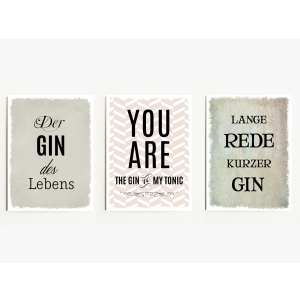 Interluxe Magnet 3er Set Der Gin des Lebens 95x70mm Kühlschrankmagnete für Ginliebhaber mit lustigen und motivierenden Sprüchen