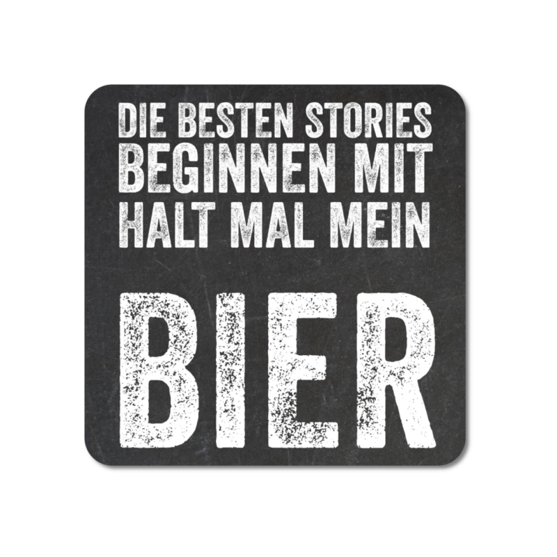 INTERLUXE leuchtende LED Untersetzer Die besten Stories beginnen mit halt mal mein Bier