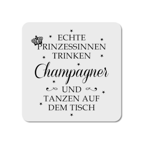 INTERLUXE LED Glasuntersetzer - Echte Prinzessinnen trinken Champagner - Untersetzer mit Licht für Getränke, Cocktails, Eistee