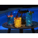 INTERLUXE LED Glasuntersetzer - Watercolor bleu - leuchtender Untersetzer als Tischdeko für die Gartenparty Boho