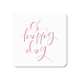 INTERLUXE LED Glasuntersetzer -Oh Happy Day - leuchtende Untersetzer als Tischdeko für Hochzeit, Geburtstag,Feier oder Party