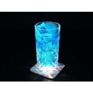 INTERLUXE LED Untersetzer - Lama C - leuchtende Glasuntersetzer Geschenk oder Tischdeko für Geburtstag, Party oder Feier