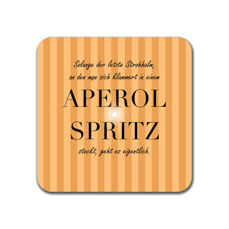 INTERLUXE LED Untersetzer - Solange der Strohhalm Aperol Spritz - leuchtender Getränkeuntersetzer für Cocktails und Longdrinks als Bardeko