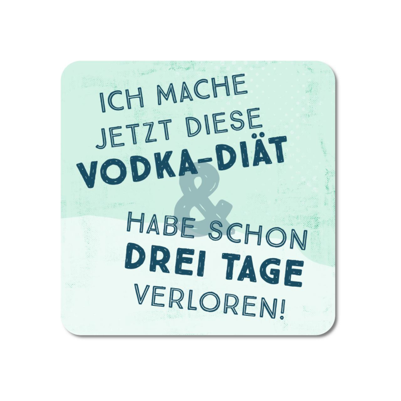 INTERLUXE LED Untersetzer - Ich mache jetzt diese Vodka Diät - lustiger leuchtender Getränkeuntersetzer mit Spruch