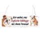 Interluxe Holzschild - Hier wohnt eine Englische Bulldogge - Schild mit Spruch, Warnschild oder Hundeschild als Geschenk für Menschen mit Hund