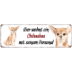 Interluxe Metallschild - Hier wohnt ein Chihuahua - Dekoschild, Türschild oder Hundeschild als Geschenk für Menschen mit Hund