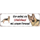 Interluxe Metallschild - Hier wohnt ein Schäferhund - dekoratives Schild, Blechschild als Geschenk für Menschen mit Hund