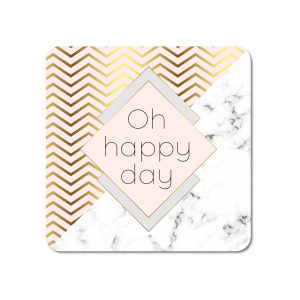 Interluxe LED Untersetzer - Oh happy day in Marmor &...