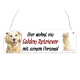 Interluxe Holzschild - Hier wohnt ein Golden Retriever - Türschild, Dekoschild, Warnschild als Geschenk für Menschen mit Hund
