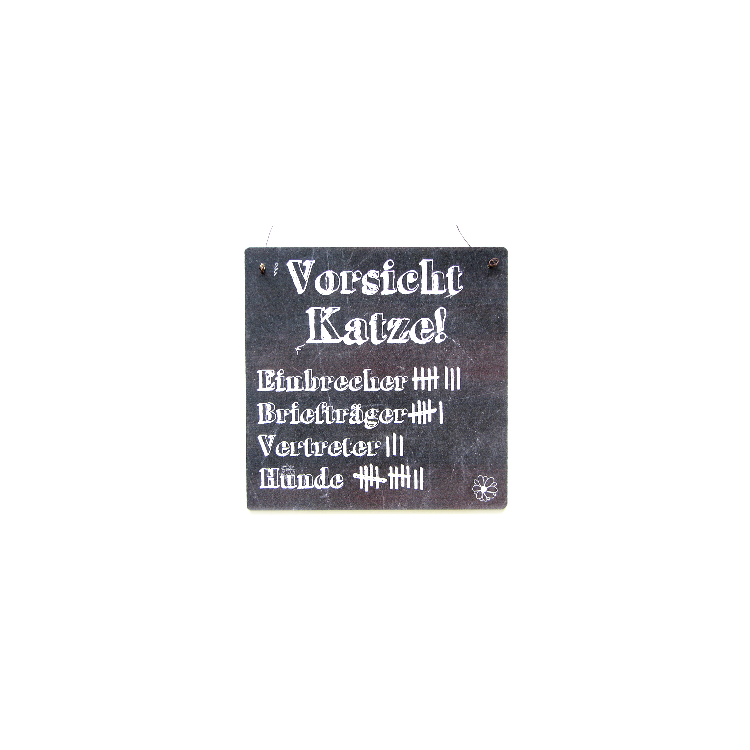 XL Shabby Vintage Schild Türschild VORSICHT KATZE Warnschild Holzschild Kater