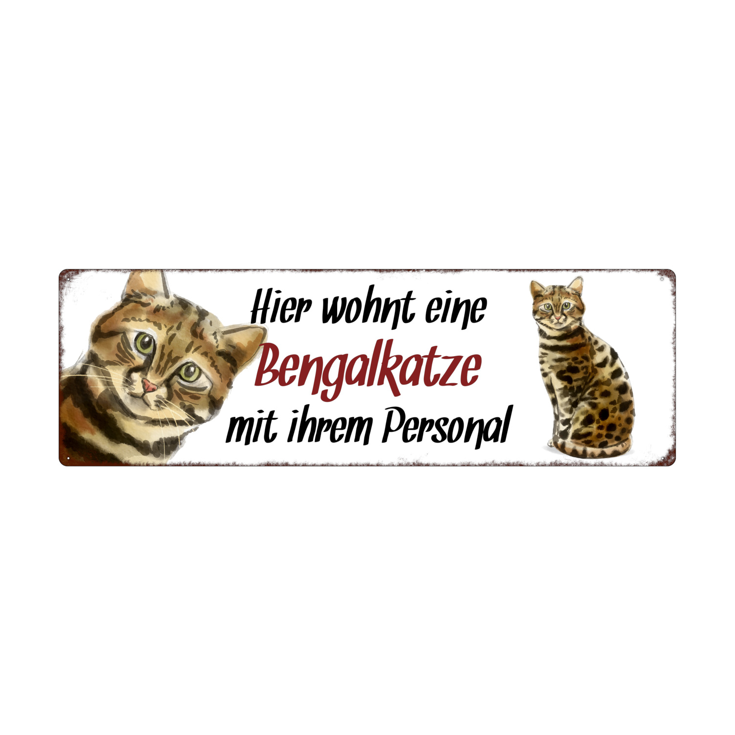 Interluxe Metallschild „Hier Wohnt Ein Husky“ – 29,8x9,2 Cm, Aus Stahlblech, Wetterfest, Für Tür & Wand
