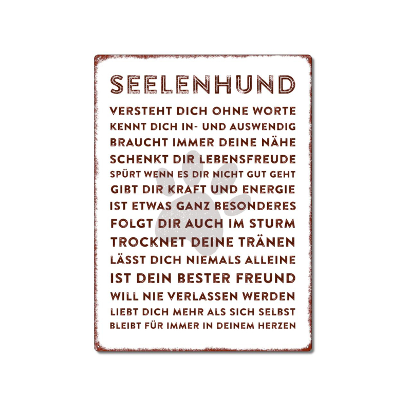 Interluxe Wandschild Metallschild - Seelenhund - 300x220mm Schild als Geschenk für Menschen mit Hund