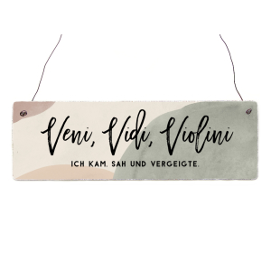 Interluxe Holzschild - Veni Vidi Violini - witziges...