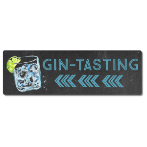 Interluxe Metallschild - Gin Tasting Pfeil links - Schild...