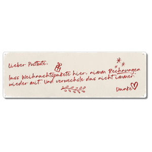 Interluxe Metallschild -  Lieber Postbote lass...