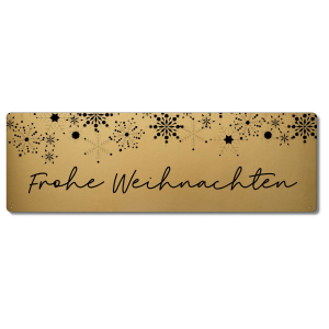 Interluxe GOLD Metallschild - Frohe Weihnachten - luxuriöses Schild als Weihnachtsdekoration oder Weihnachtsgeschenk