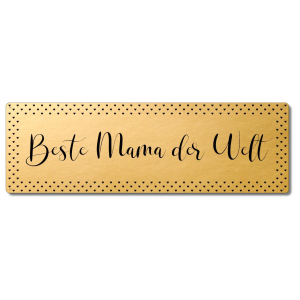 Interluxe GOLD Metallschild - Beste Mama der Welt - luxuriöses Schild für Mütter als Geschenk für Geburtstag, Weihnachten oder Muttertag
