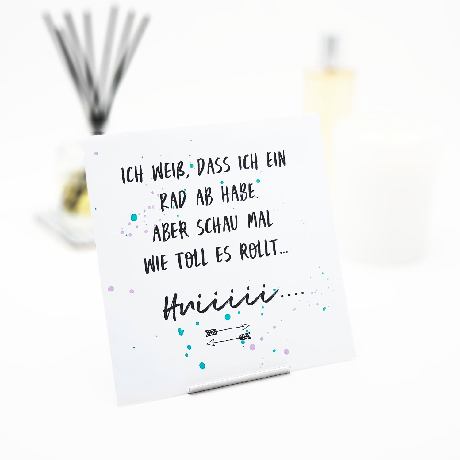 Interluxe Duftsachet - Ich weiß dass ich ein Rad ab habe - Duftpäckchen mit lustigem Spruch Zimt-Orange | Süße Orange / Zeder / Zimt / Kiefer / Leder