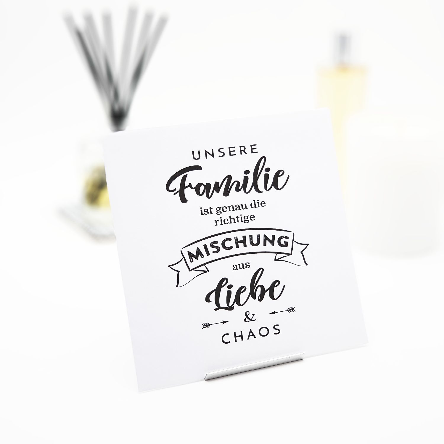 Interluxe Duftsachet - Unsere Familie ist genau die richtige Mischung - Duftkissen mit Spruch in vielen Düften Gold Oudh