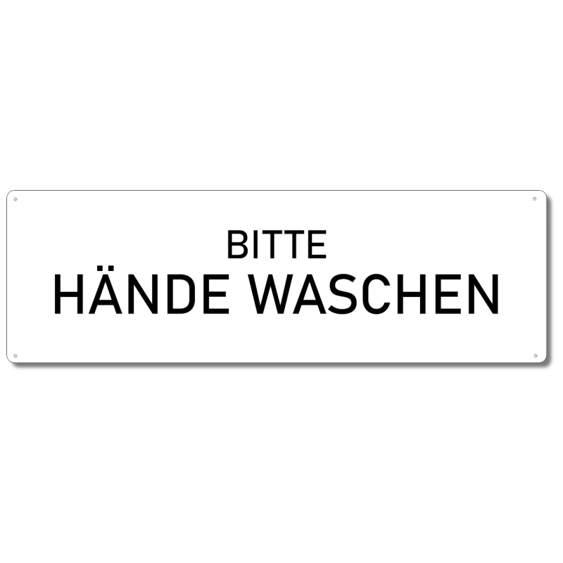 Interluxe Metallschild - Bitte Hände waschen - Handhygiene Hinweisschild WC Toilette Gäste Bad Waschbecken