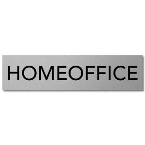 Interluxe Alu Türschild Homeoffice 200x50x3mm Schild aus Aluminium für das Büro Zuhause, Heimarbeit, Außendienst, Lehrer, Makler, Vertrieb, Marketing