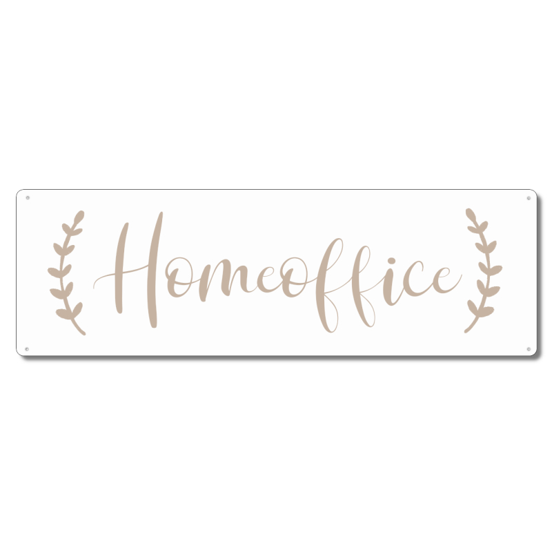 Interluxe Metallschild - Homeoffice Boho - Schild für das Büro Zuhause, Heimarbeit, Bürodeko, Türschild Shabby Retro