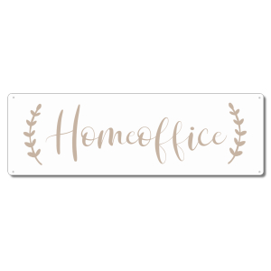 Interluxe Metallschild - Homeoffice Boho - Schild für das Büro Zuhause, Heimarbeit, Bürodeko, Türschild Shabby Retro