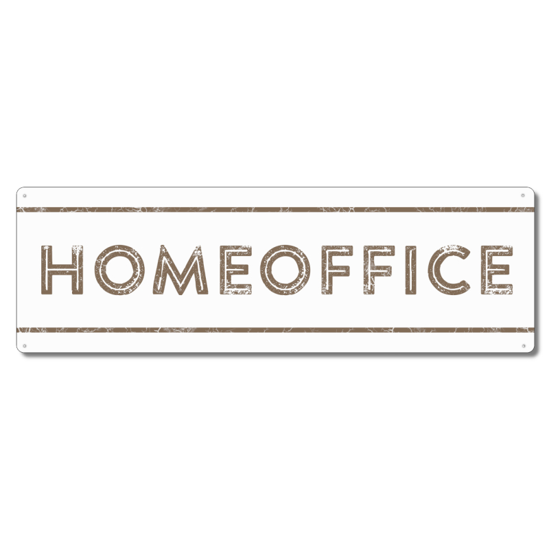 Interluxe Metallschild - Homeoffice Country - Schild für das Büro Zuhause, Heimarbeit, Bürodeko, Türschild Shabby Retro Urban
