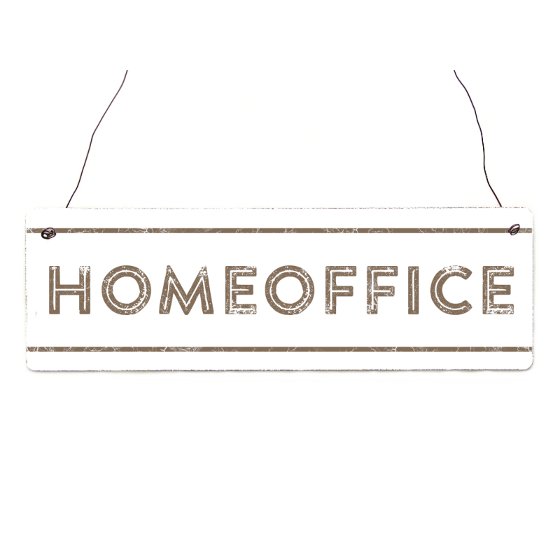 Interluxe Holzschild - Homeoffice Country - Türschild für das Büro Zuhause oder als Dekoration für die Arbeitsecke