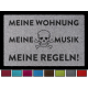 Interluxe Fußmatte mit Spruch - Meine Wohnung Meine Musik - 40x60cm Fussmatte als Geschenk Einzugsgeschenk Türmatte