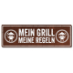 Interluxe Metallschild - Mein Grill meine Regeln (Rost) - Schild in extra schwerer Qualität, wetterfest und Made in Germany als Deko für den Grill