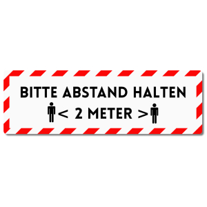 Interluxe Metallschild - Bitte Abstand halten (schraffiert rot) - wetterfestes Schild im Industrial-Stil Hinweisschild zu Abstandsregelungen für Kunden