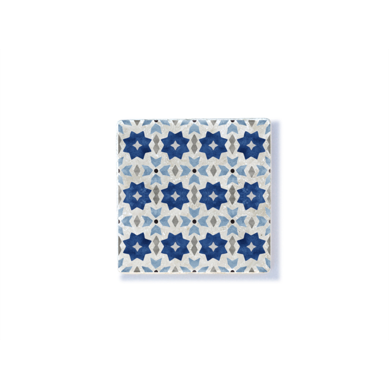 Interluxe Marmor Magnet - Marocco 15 - Größe: 50x50mm Dekomagnet im mediterranen Stil, exotisch, oriental, Landhaus