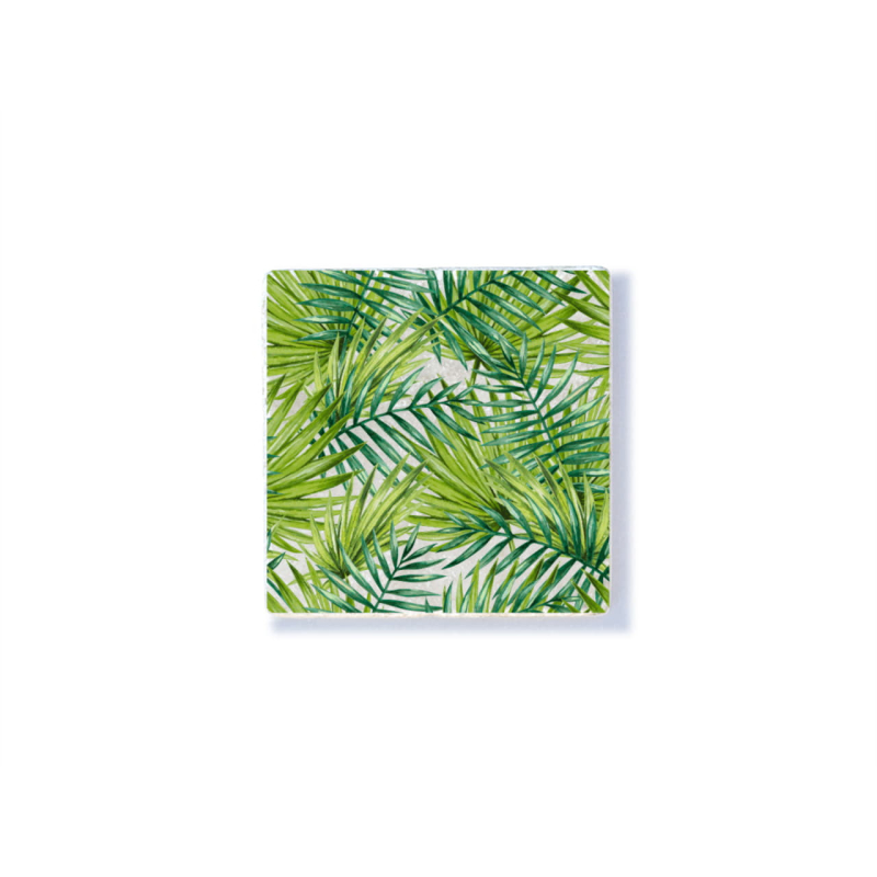 Interluxe Marmor Magnet - Tropical 3 - Größe: 50x50mm Dekomagnet im Tropical-Style, exotisch, verbreitet Jungle-Feeling