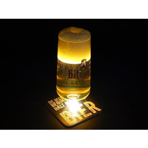 Interluxe LED Untersetzer - Tropical Nr. 22 - leuchtender Glasuntersetzer für Cocktails, Longdrinks, Shots als Bardeko