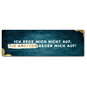 Interluxe Metallschild - Ich rege mich nicht auf - witziges Schild als Geschenk für Familie, Freunde oder Kollegen