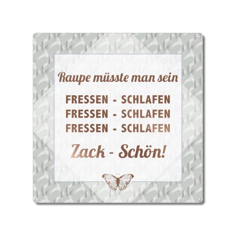 Metallschild „Osterzeit“ – 20x20 Cm, Wetterfest, Mit Bohrlöchern, Made In Germany