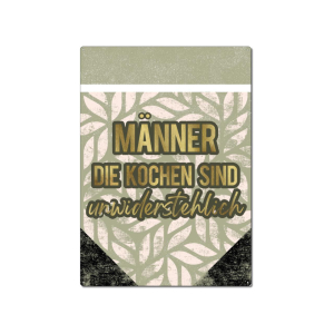 Interluxe Metallschild 300x220mm Wandschild - Männer die kochen sind unwiderstehlich - Küchenschild Küchendeko Geschenk für Koch