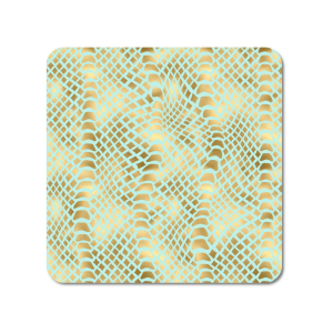 LED Untersetzer - Animal Print Mint Gold C - leuchtender Untersetzer als Tischdeko, Bardeko für Getränke und Cocktails