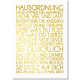 Interluxe Golddruck Hausordnung Metallic-Print mit Goldfolie auf weißem Karton A3 und A4