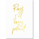 Interluxe Poster - Rose sil vous plait - Goldprint Goldposter mit Foliendruck in Gold schwarz oder weiß DIN A3 WEISS