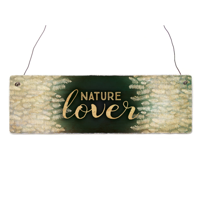 Interluxe Holzschild - Nature Lover - schönes Schild als Geschenk für Freunde und Familie, Dekoschild für Zuhause