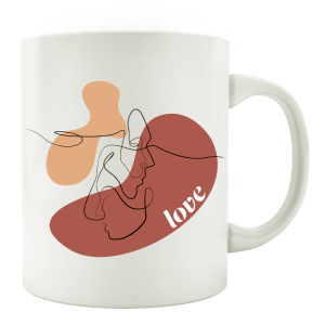 TASSE Kaffeebecher - Love - Liebe Line Art Geschenk Midcentury