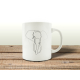 TASSE Kaffeebecher - Elefant - Line Art Lieblingstasse Geschenk schwarz weiß