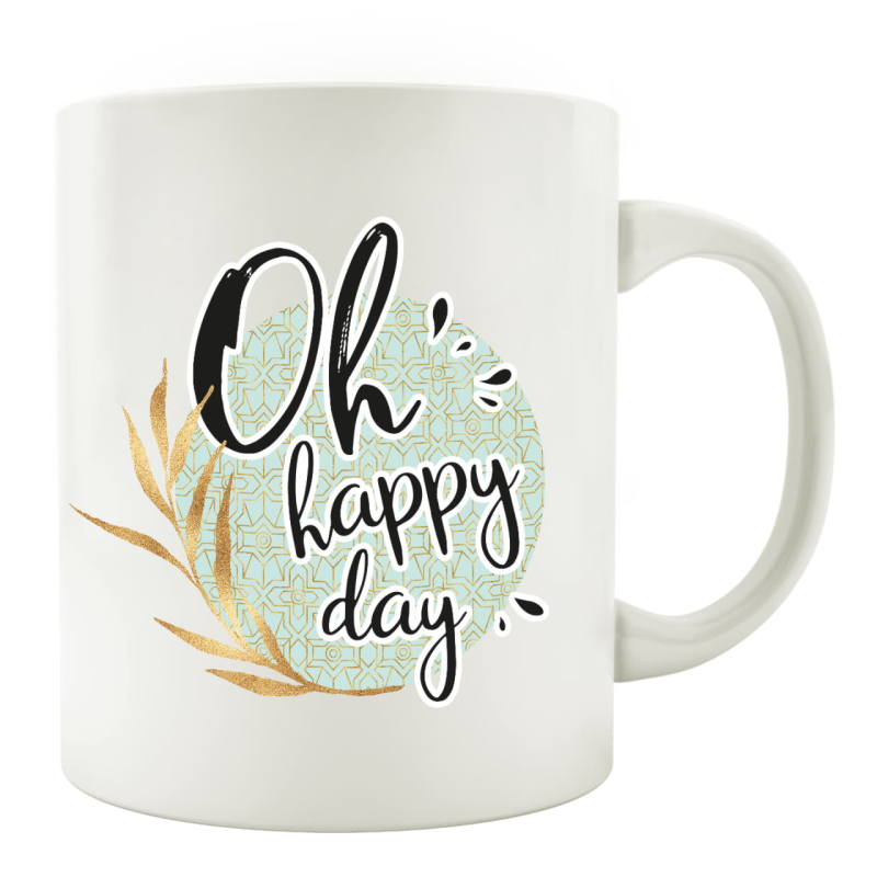 Interluxe TASSE Kaffeebecher - Oh happy day - Lieblingstasse Teetasse Bürotasse Geschenk