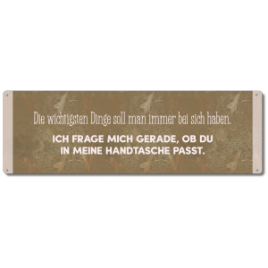 Interluxe Metallschild - Die wichtigsten Dinge soll man immer bei sich haben - Schild als Geschenk für Freunde, Familie