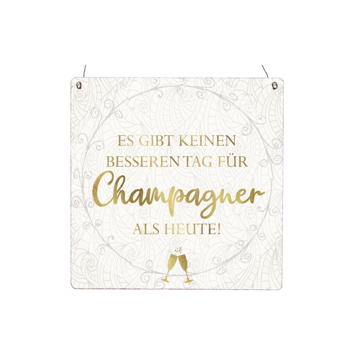 Interluxe Holzschild XL - Es gibt keinen besseren Tag für Champagner als heute - Geschenk für Champagner-Liebhaber, Freunde oder Bekannte