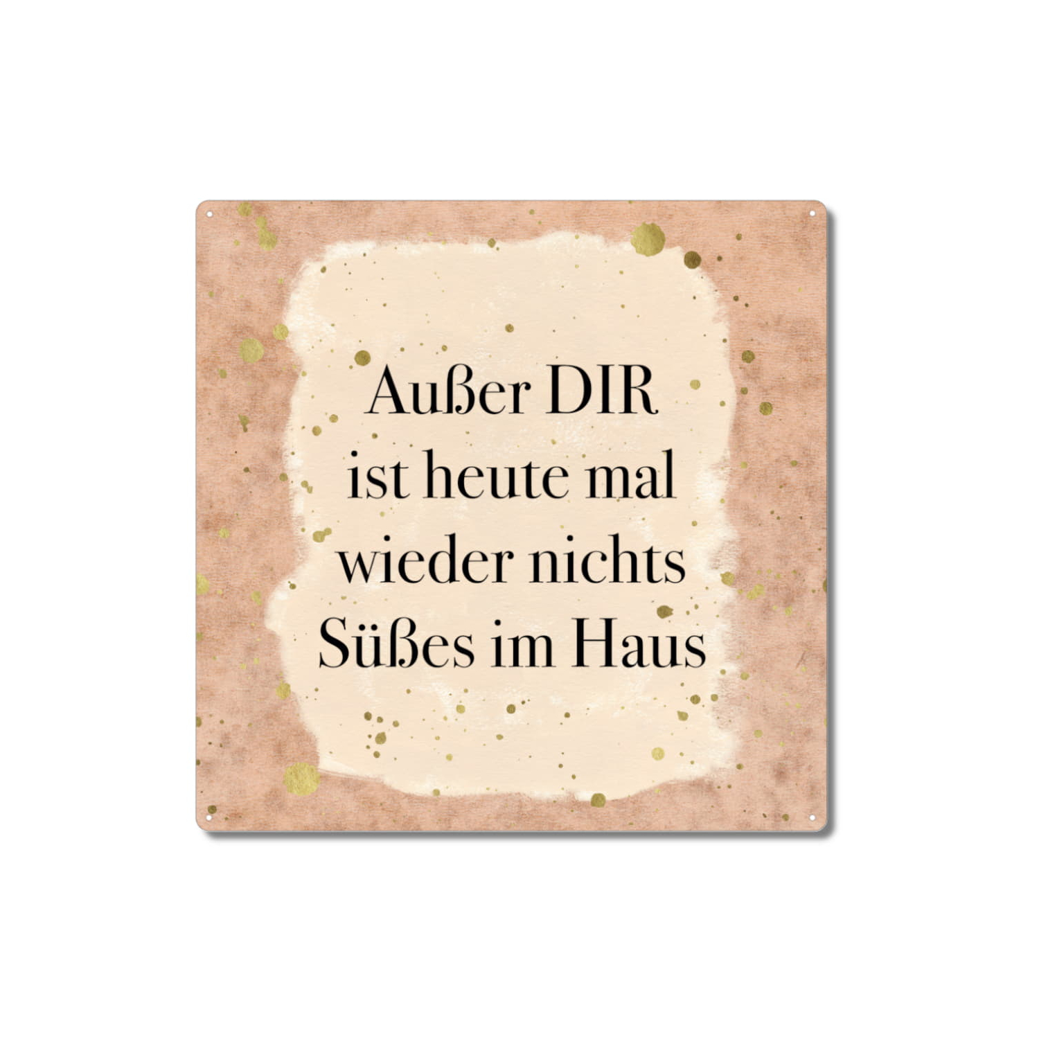 Interluxe Metallschild 20x20cm - Außer dir ist heute mal wieder nichts Süßes im Haus - Dekoschild, Pastel, Liebe