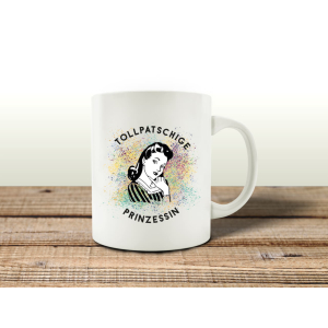 TASSE Kaffeebecher - Tollpatschige Prinzessin - Lieblingstasse Geschenk für Freunde, Freundinnen, Bekannte